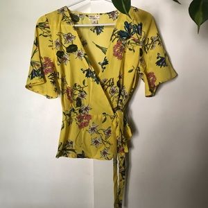 Yellow floral blouse
